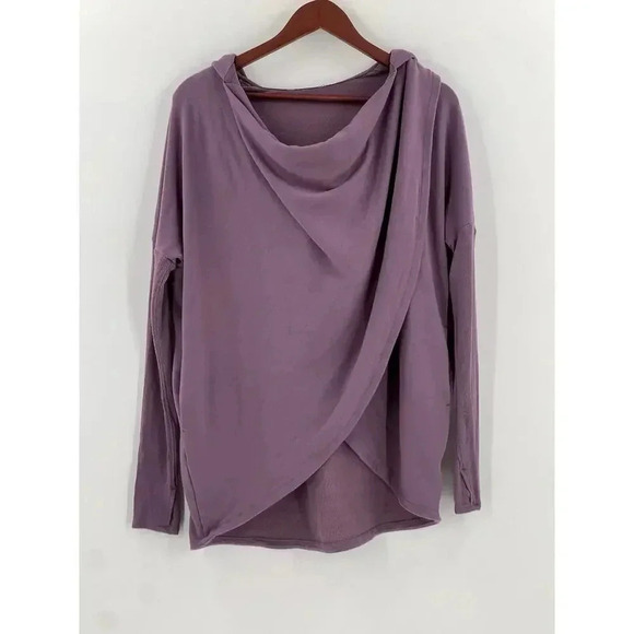 Athleta Hoodie Women's SMALL Purple Purana Wrap Sweatshirt Pullover Stretch - Picture 1 of 10